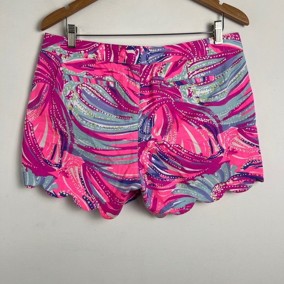 Lilly Pulitzer Buttercup Oh My Guava 9" Shorts 100% Cotton Preppy Scalloped 10 - Picture 4 of 11